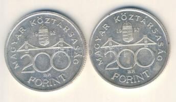 1992. 200Ft Ag "MNB" (2x) T:2