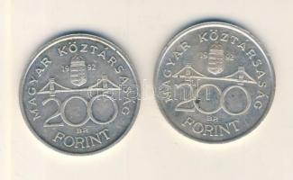 1992. 200Ft Ag "MNB" (2x) T:2
