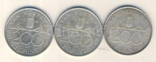 1994. 200Ft Ag "Deák" (3x) T:2-