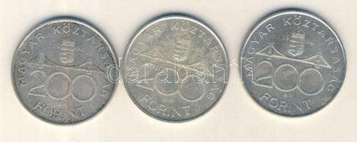 1994. 200Ft Ag "Deák" (3x) T:2-