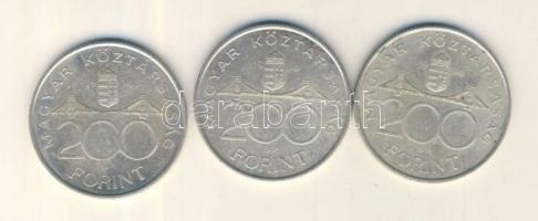 1994. 200Ft Ag "Deák" (3x) T:2-