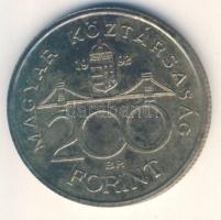 1992. 200Ft Ag "MNB" T:1- patina