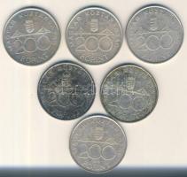 1994. 200Ft Ag "Deák" (6x) T:2,2-
