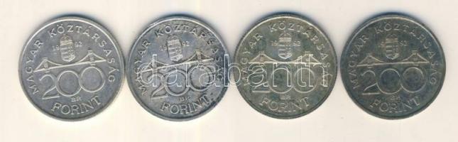 1992. 200Ft Ag "MNB" (4x) T:2