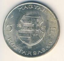 1947. 5Ft Ag "Kossuth" T:1-