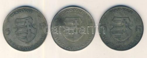 1947. 5Ft Ag "Kossuth" (3x) T:3