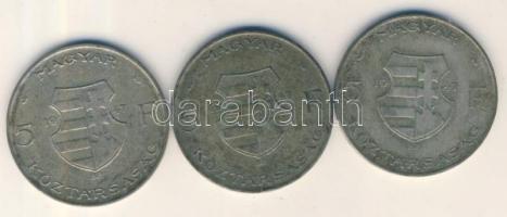 1947. 5Ft Ag "Kossuth" (3x) T:2-,3