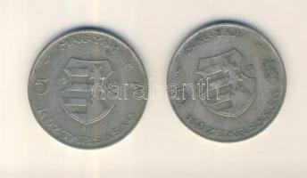 1947. 5Ft Ag "Kossuth" (2x) T:3