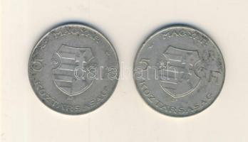 1947. 5Ft Ag "Kossuth" (2x) T:3