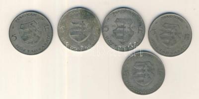 1947. 5Ft Ag "Kossuth" (5x) T:3