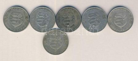 1947. 5Ft Ag "Kossuth" (6x) T:3