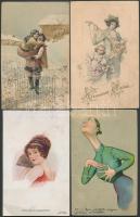 613 db századfordulós motívumlap közte sok litho, szignós művészlapok, különböző ismert sorozatokból...