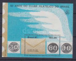 50 Jahre Brasilianischer Philatelistenklub Block, 50 éves a Riói Bélyeggyűjtő Klub blokk, 50 years Philatelic Club Rio block