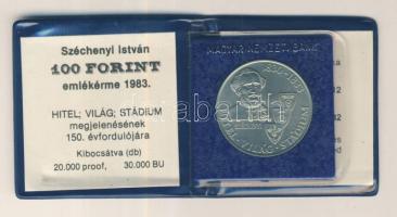 1983. 100Ft "Széchenyi István" T:BU Eredeti tokban, tanúsítvánnyal!