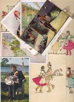 10 db magyar katonai témájú és népviseletes lap kb. 1940