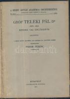 gr. Teleki Pál emlékezete Fodor Ferenc Szent István Akadémián elmondott beszéde. Bp., Stephaneum 1941. 26p. Hibás félbőr védőkötésben