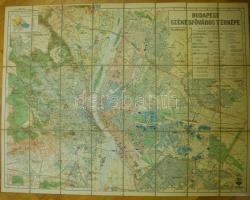 1928 M. kir. Állami Térképészet: Budapest térképe 90x70 cm Eredeti tokban, szép állapotban