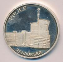 DN "Rendőrség / Sárkányölő Szent György" Ag emlékérem a rendőrség tagjainak (33,4g/42mm) dísztokban T:PP