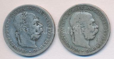 Ausztria 1893-94. 1K Ag (2x) T:2-,3
Austria 1893-94. 2 Corona Ag (2x) C:VF,F