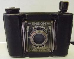 cca 1930 Ensign Double-8 harmonikás fényképezőgép Ensar Anastigmat f4.5 lencsével, portré- ill. tájk...