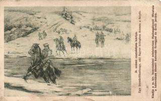 Cavalryman cross the river with his horse (EK)