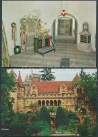 52 db modern képeslap magyarországi kulturális épületekről és néhány művészlap, szinte mind megíratlan