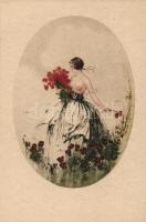Gently erotic Italian art postcard, Italien Gravur 1788. s: Hardy