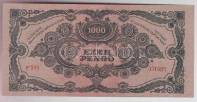 1945. 1000P piros bélyeggel (3x) egymás utáni sorszámmal T:I,I-(enyhe hajtás,de törés nincs)