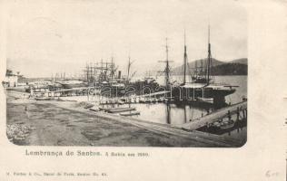 Santos port, sailing ship (small tear)