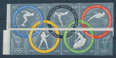 Nyári olimpia vágott sor összefüggő csíkokban, Summer Olympics imperforated set in related stripes