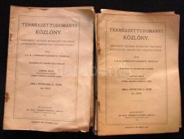 1909 Természettudományi közlöny. Komplett éves kiadások pótfüzetekkel. Rengeteg rajzzal. Általában jó állapotban