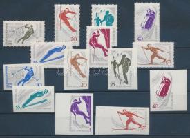 Téli sportok sor + vágott sor, Winter Sports set + imperforate set