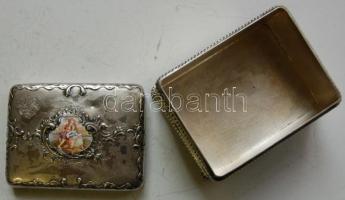 1867 utáni, a fedelén 900/1000 tisztaságú bécsi (dianás) hatósági jelzéssel ellátott, tűzzománc mini...