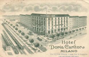 Milan, Milano; Hotel Doria Carlton, Via Vittor Pisani 1. / hotel with railway station (Rb)