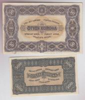 1920. 50K "Orell Füssli Zürich" + 1923. 500K nyomdahely jelölés nélkül T:I-,II(hajtatlan)