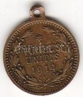 1914. "Viribus Unitis" I. Ferenc József mini bronz emlékérem T:2