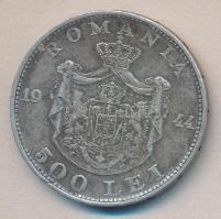 Románia 1944. 500L Ag "I. Mihály" T:2-/3 Romania 1944. 500 Lei Ag "Mihai I" C:VF/F