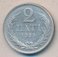 Lettország 1925. 2L Ag T:2 Latvia 1925. 2 Lati Ag C:XF