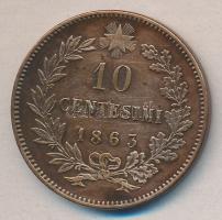 Olaszország 1863. 10c "II. Viktor Emanuel" T:2 Italy 1863. 10 Centesimi "Vittorio Emanuele II" C:XF