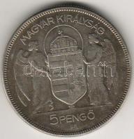 1930. "Horthy" 5P ezüst T:2/3 pici ph