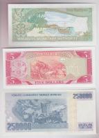 Libéria 2003. 5$ + Maldív-szigetek 1983. 2R + Törökország 1970. 250.000L T:I Liberia 2003. 5 Dollars + Maldives 1983. 2 Rufiyaa + Turkey 1970. 250.000 Lirasi C:Unc