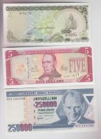 Libéria 2003. 5$ + Maldív-szigetek 1983. 2R + Törökország 1970. 250.000L T:I
Liberia 2003. 5 Dollars...