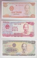 Vietnám 1987-88. 200D + 500D (2x) + 1000D T:I Vietnam 1987-88. 200 Dong + 500 Dong (2x) + 1000 Dong C:Unc