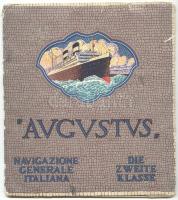 1927 Augustus tengerjáró hajó igényes reklám kiadványa 9db beltéri képpel, mappában 19x21cm