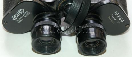 Nagyméretű 10x50 japán távcső Ofotért lencsékkel, lencsevédőkkel, szíjjal, hozzá tartozó bőrtáskával...