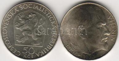 Csehszlovákia 1970. 50K (2x) "Lenin" ezüst  T:1