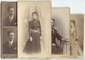 cca 1870-1900 9 db klf keményhátú fotó magyar fotográfusok műtermeiből / Vintage photos with fashion