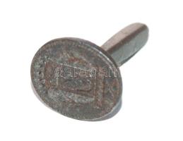 XIX. századi bronz pecsétnyomó GG monogrammal és hétágú koronával / Seal-maker