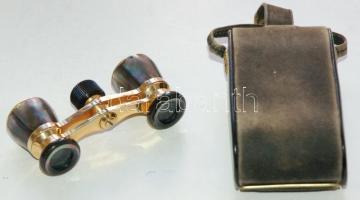 cca 1960 Hensoldt Wetzlar aranyozott színházi látcső szép gyöngyházberakással, hibátlan állapotban, ...