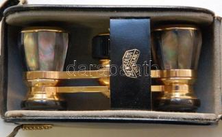 cca 1960 Hensoldt Wetzlar aranyozott színházi látcső szép gyöngyházberakással, hibátlan állapotban, ...